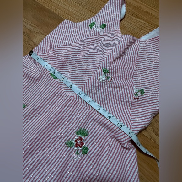 Rare Editions Pink Striped Embroidered Girls' Sundress Sun Dress Size 7 - Picture 3 of 7